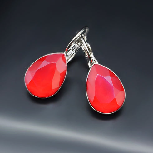 Auskari "Kristāla Lāse (Royal Red)" ar Swarovski™ kristāliem